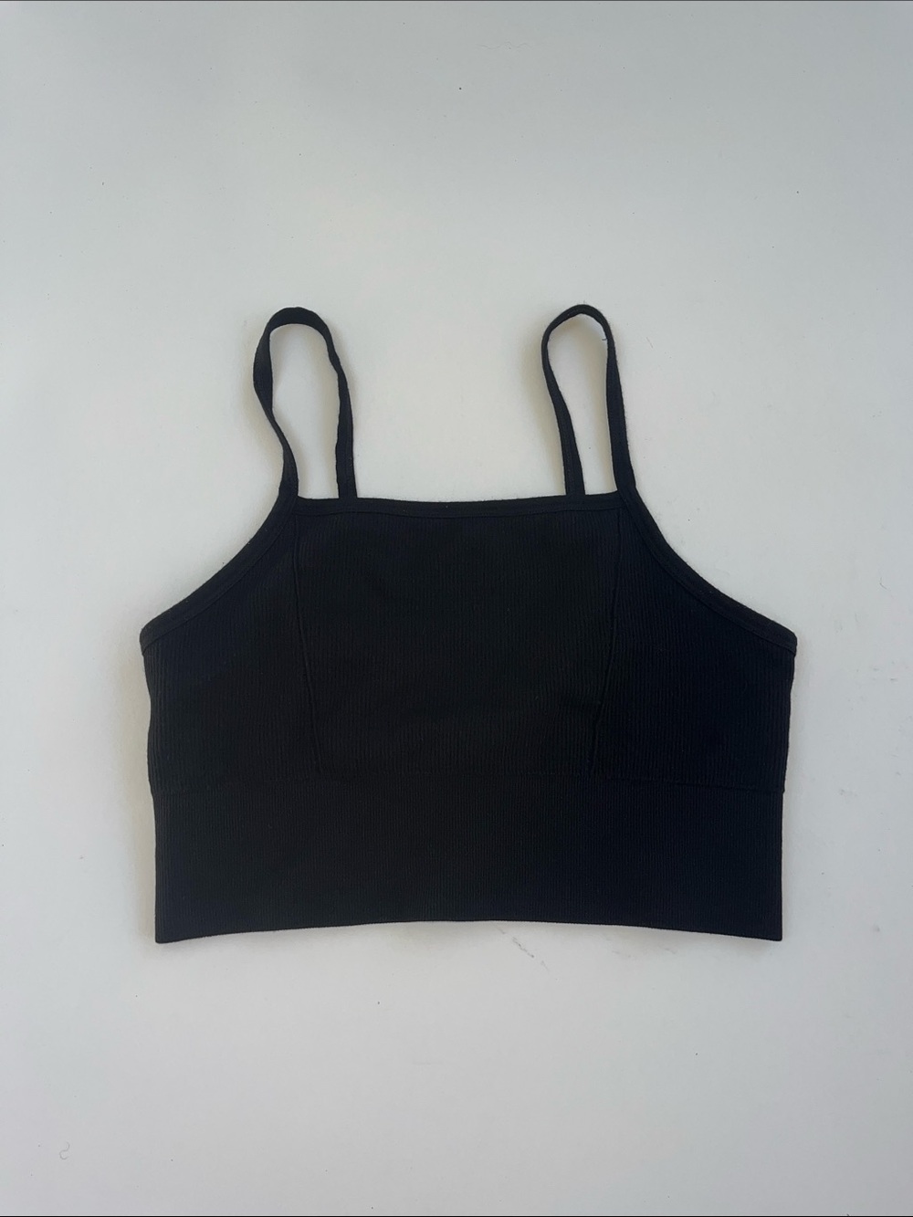 Black Ribbed Fabletics Sports Bra size Small